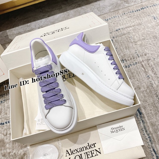 Alexander McQueen專櫃經典款麥昆新色情侶款小白鞋 dx1822